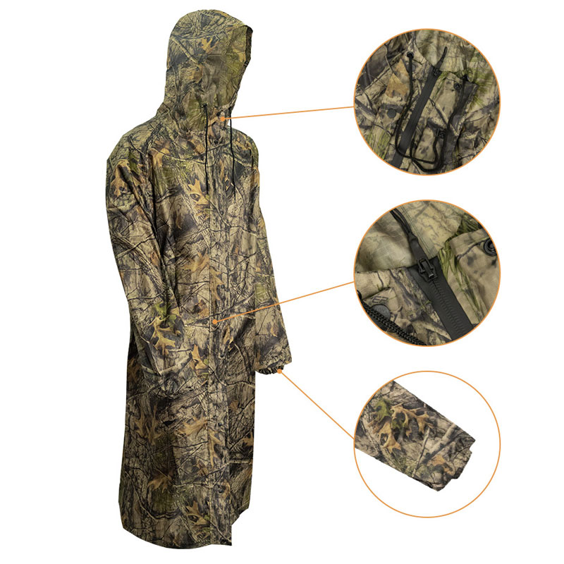 Camouflage Long Raincoat for M - đánh giá và giá Fishing Rain Suit